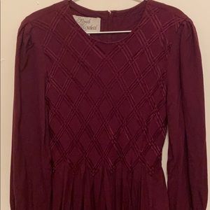 Maroon Long Sleeved Dress